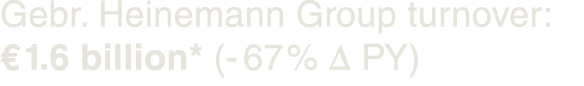 Gebr  Heinemann Group turnover:   1 6 billion* (- 67%   PY)
